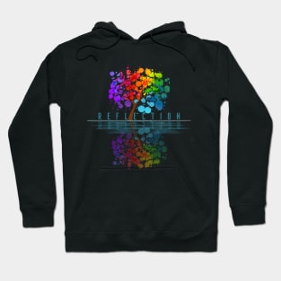 Colorful tree reflection Hoodie